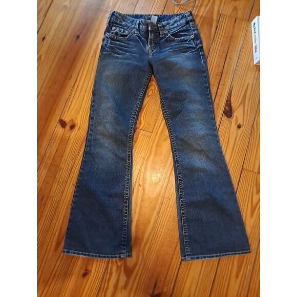 Silver Jeans Womens 28 Boot Cut Mid Rise Stretch Dark Wash Denim Aiko Y2k - Picture 1 of 2